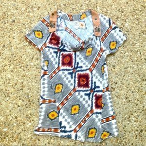 Anthro Tiny Tribal Indian Beaded Cowl Neck Top Size S